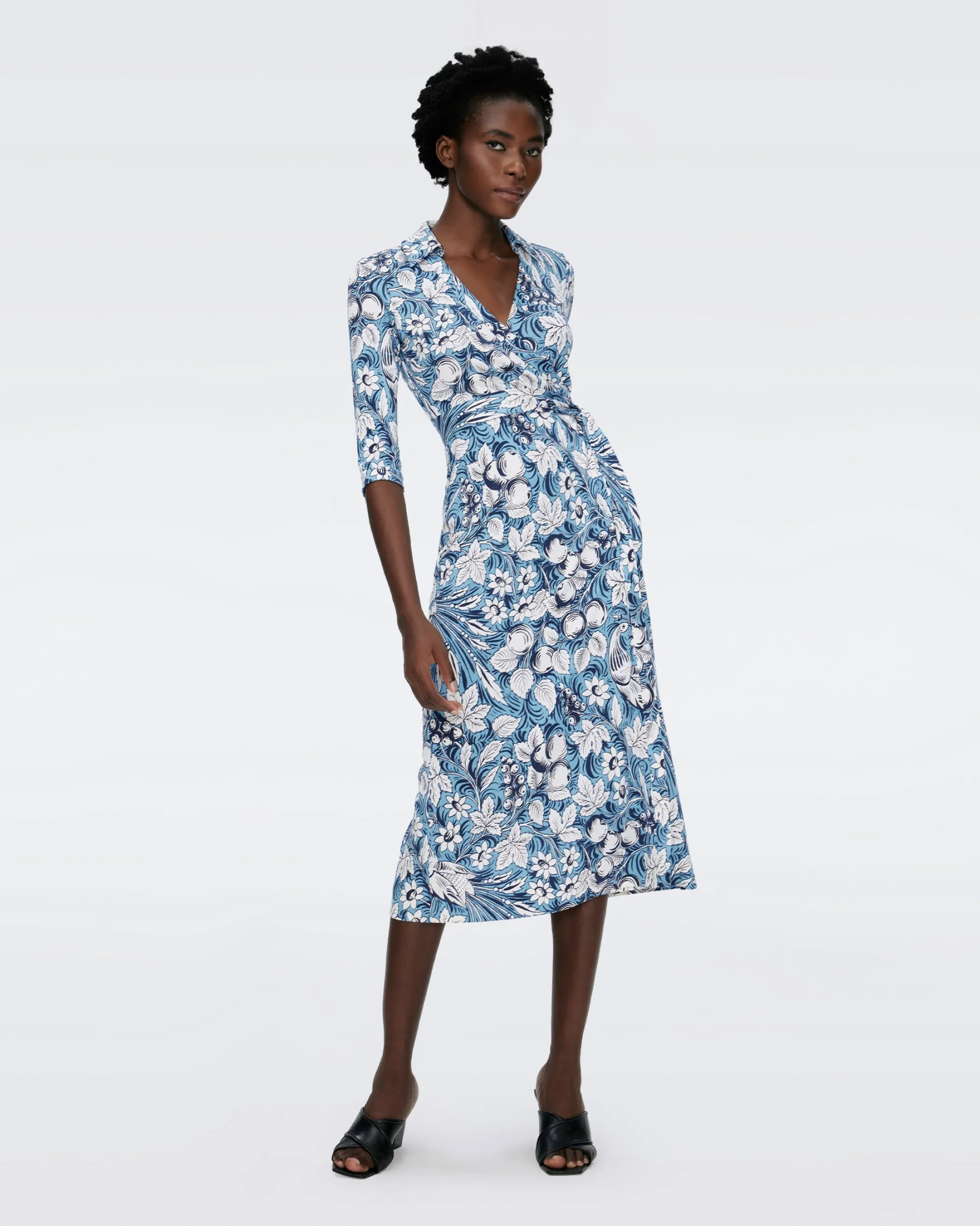 dvf Midi Dresses | Dresses-Abigail Silk Jersey Midi Wrap Dress