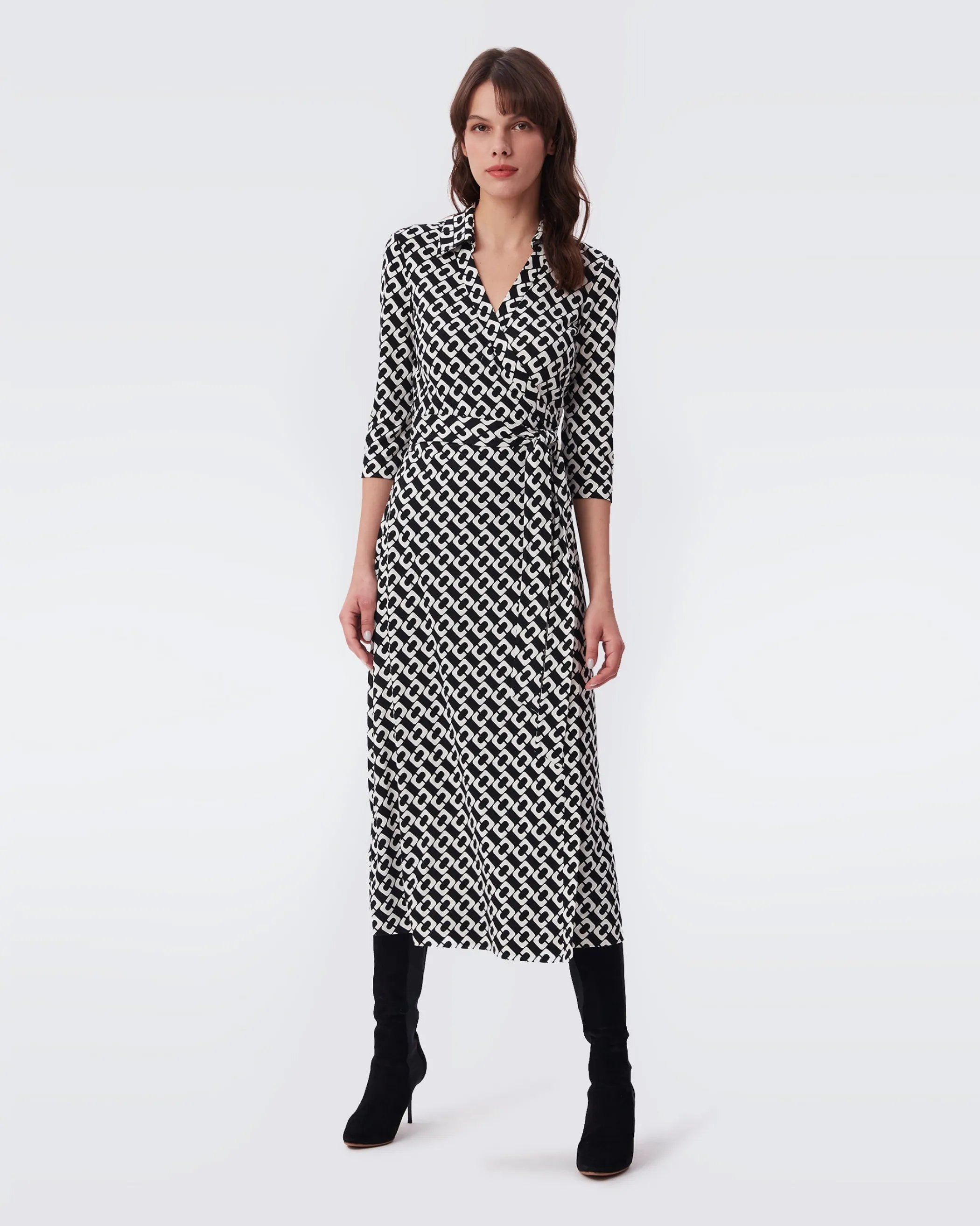 dvf Midi Dresses | Dresses-Abigail Silk Jersey Midi Wrap Dress