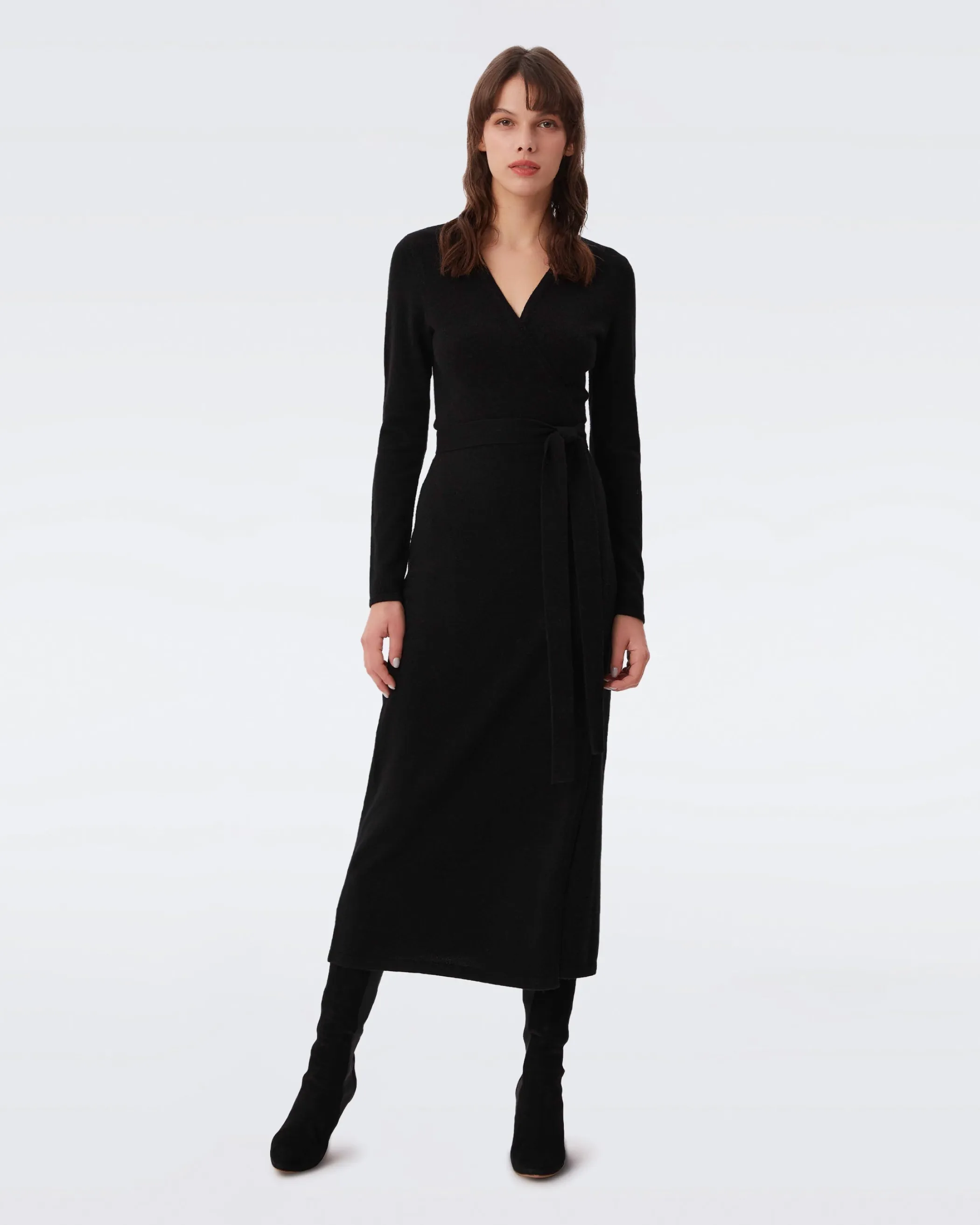 dvf Midi Dresses | Knit Dresses-Astrid Wool-Cashmere Wrap Dress