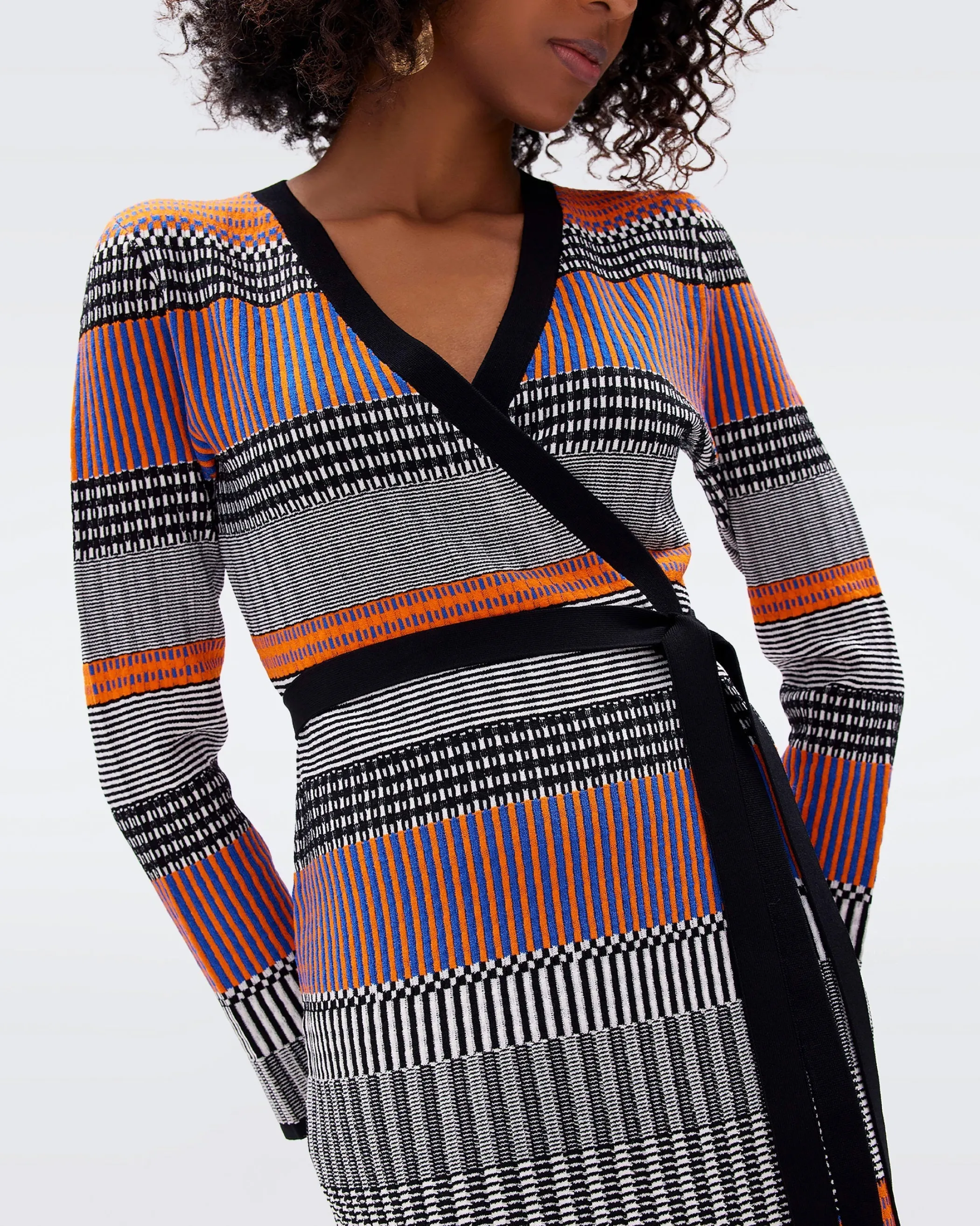 dvf Short Dresses | Dresses-Brigid Knit Jacquard Wrap Dress