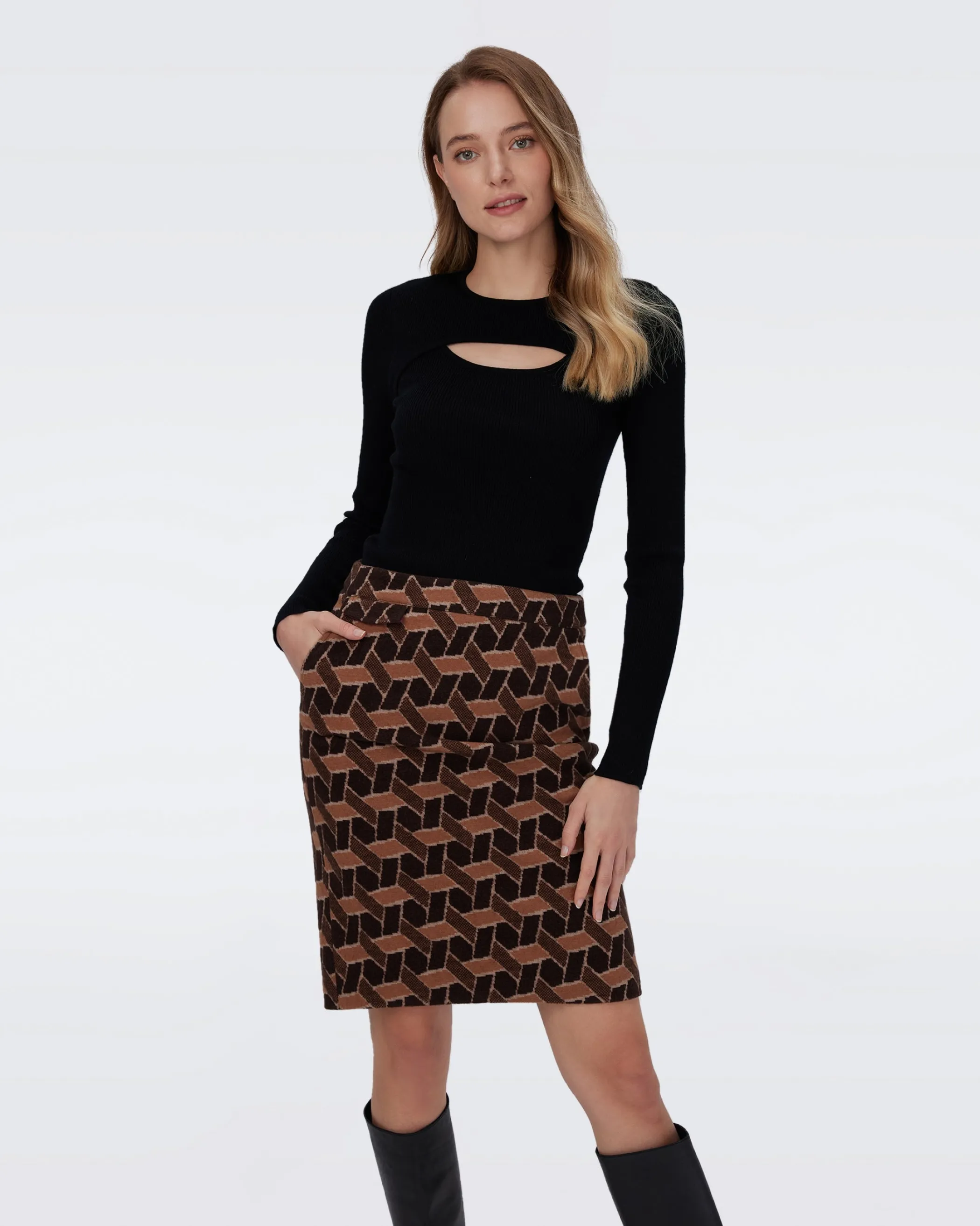 dvf Skirts-Ethel Knit Jacquard Skirt