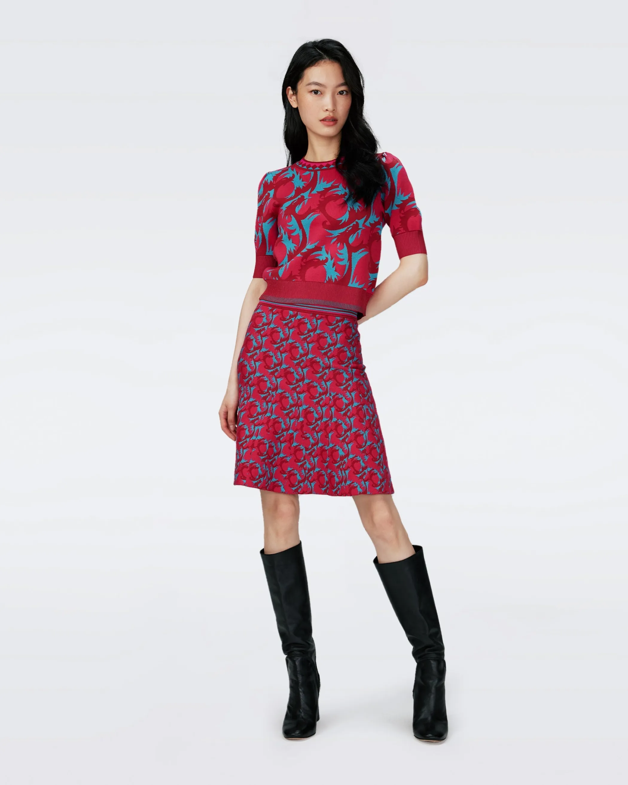 dvf Tops-Hudson Knit Jacquard Sweater