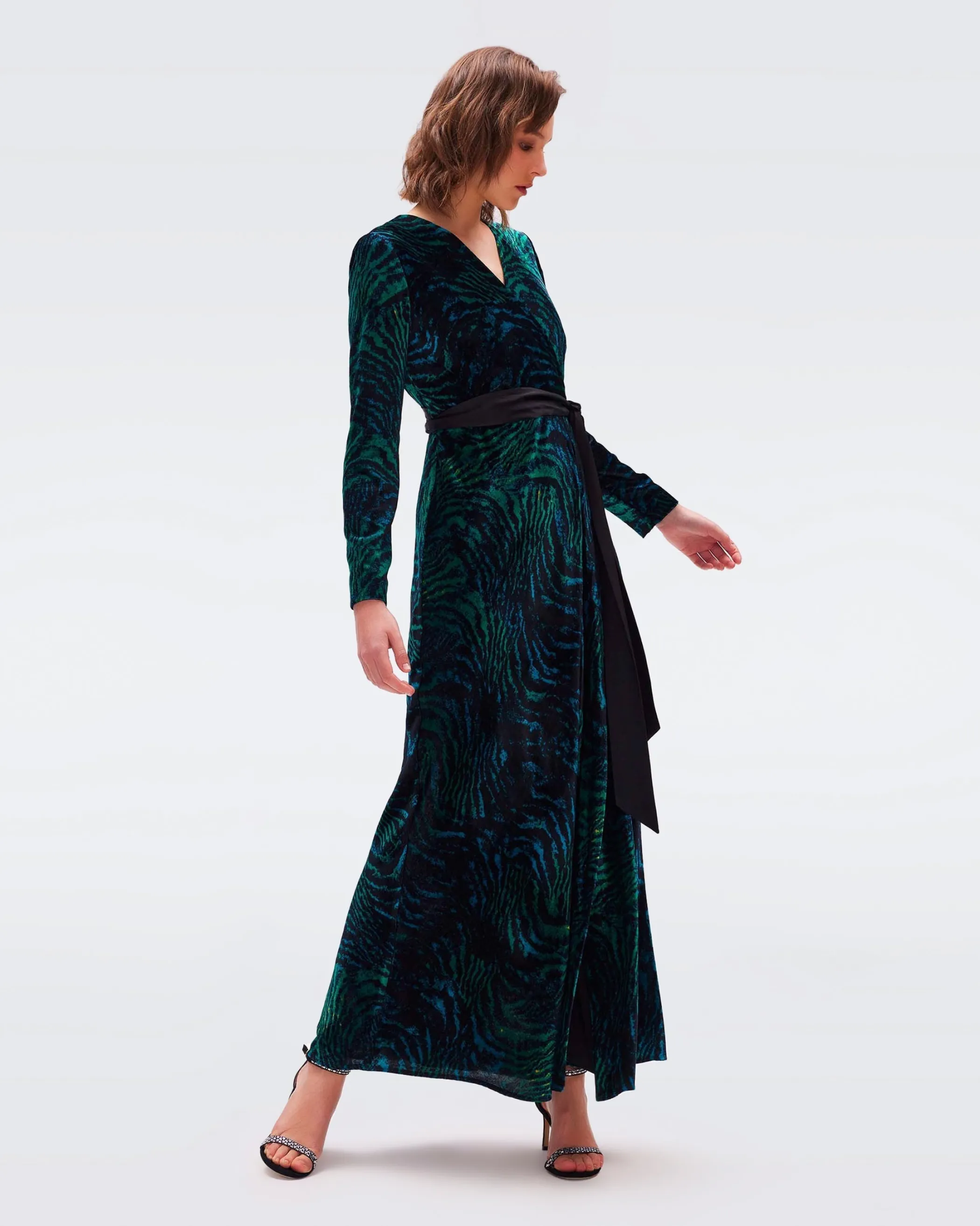 dvf Maxi Dresses | Occasion Dresses-Jareth Velvet Wrap Dress