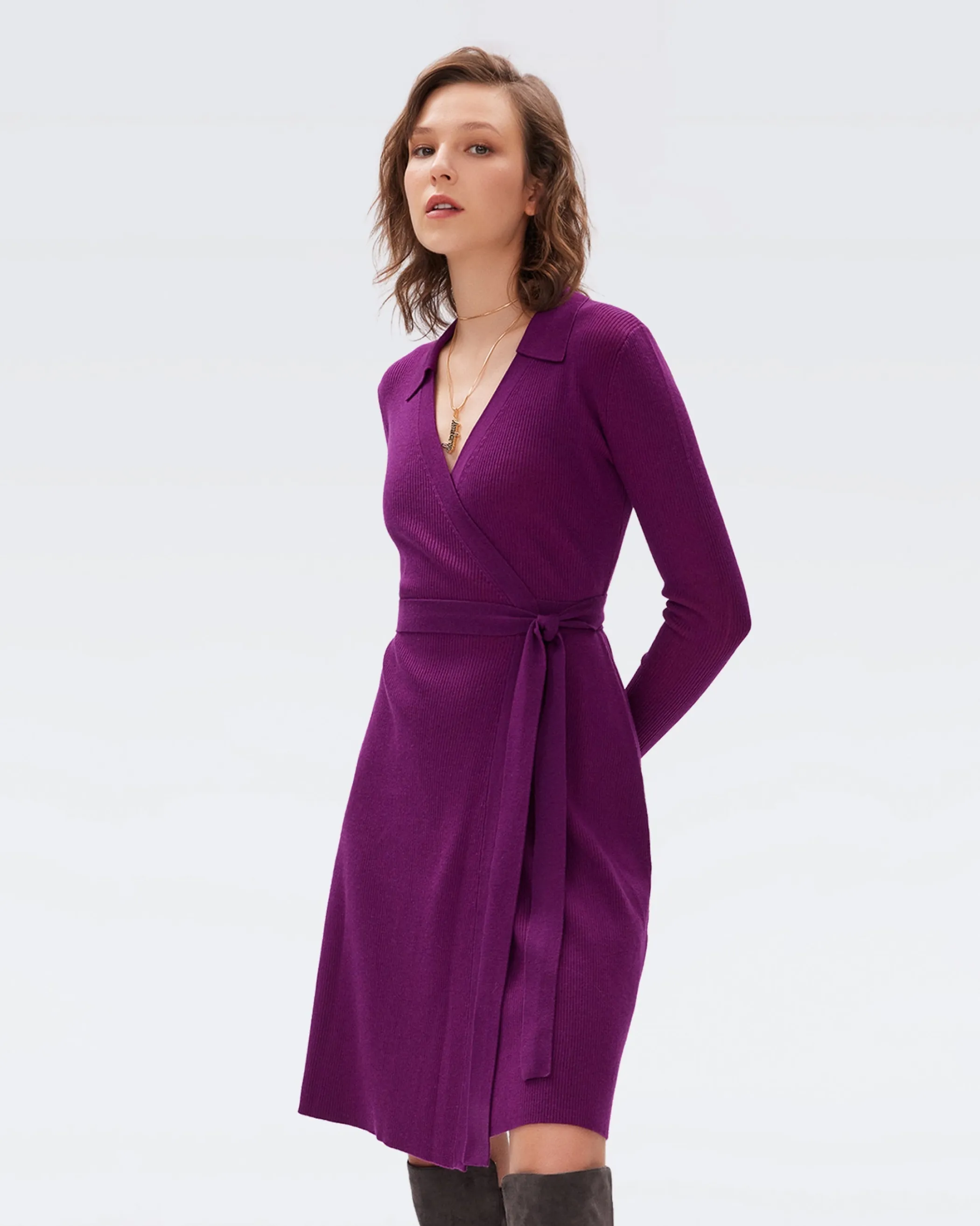 dvf Knee Length Dresses | Dresses-Mida Wrap Dress