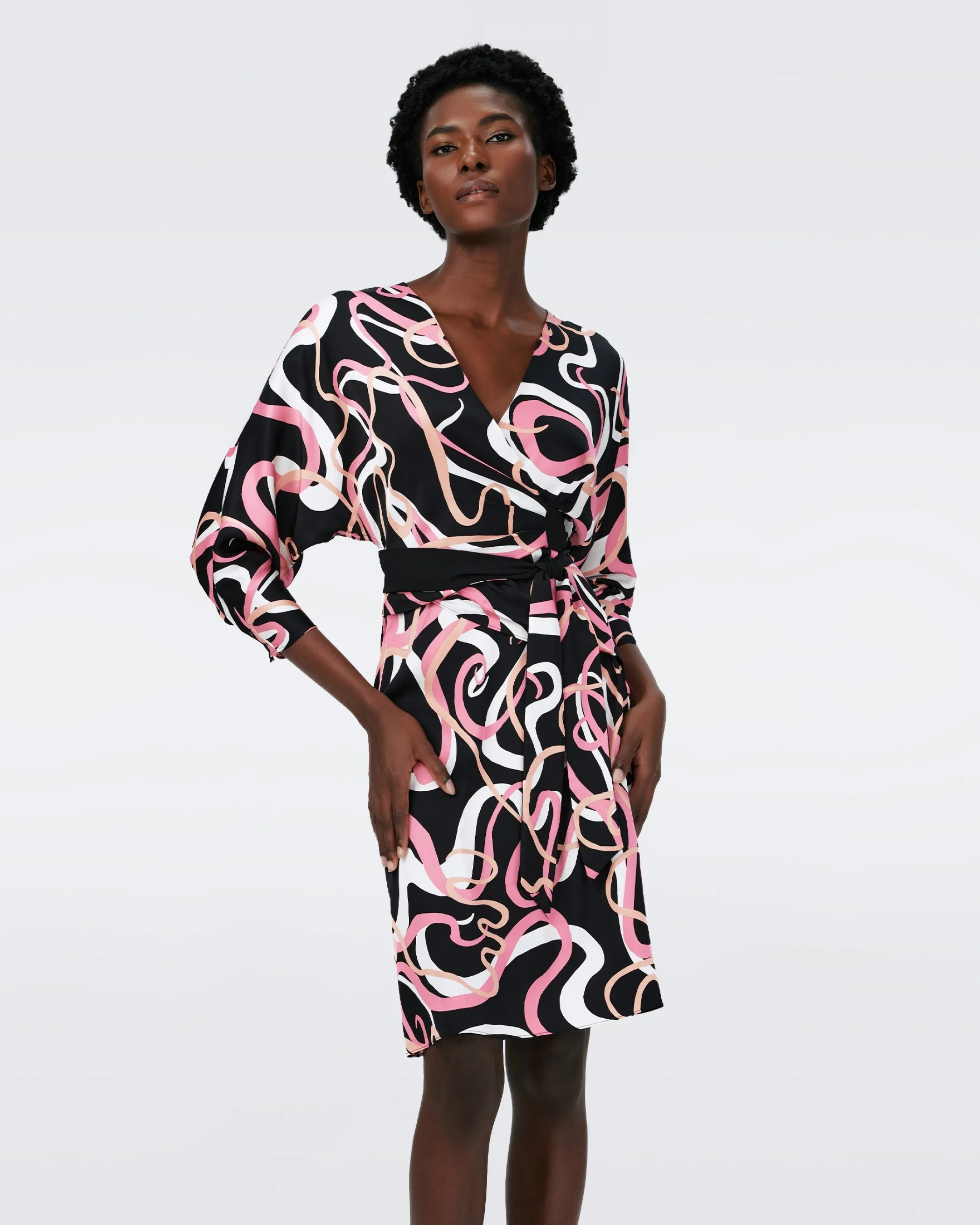 dvf Knee Length Dresses | Occasion Dresses-Mikah Faux Wrap Dress