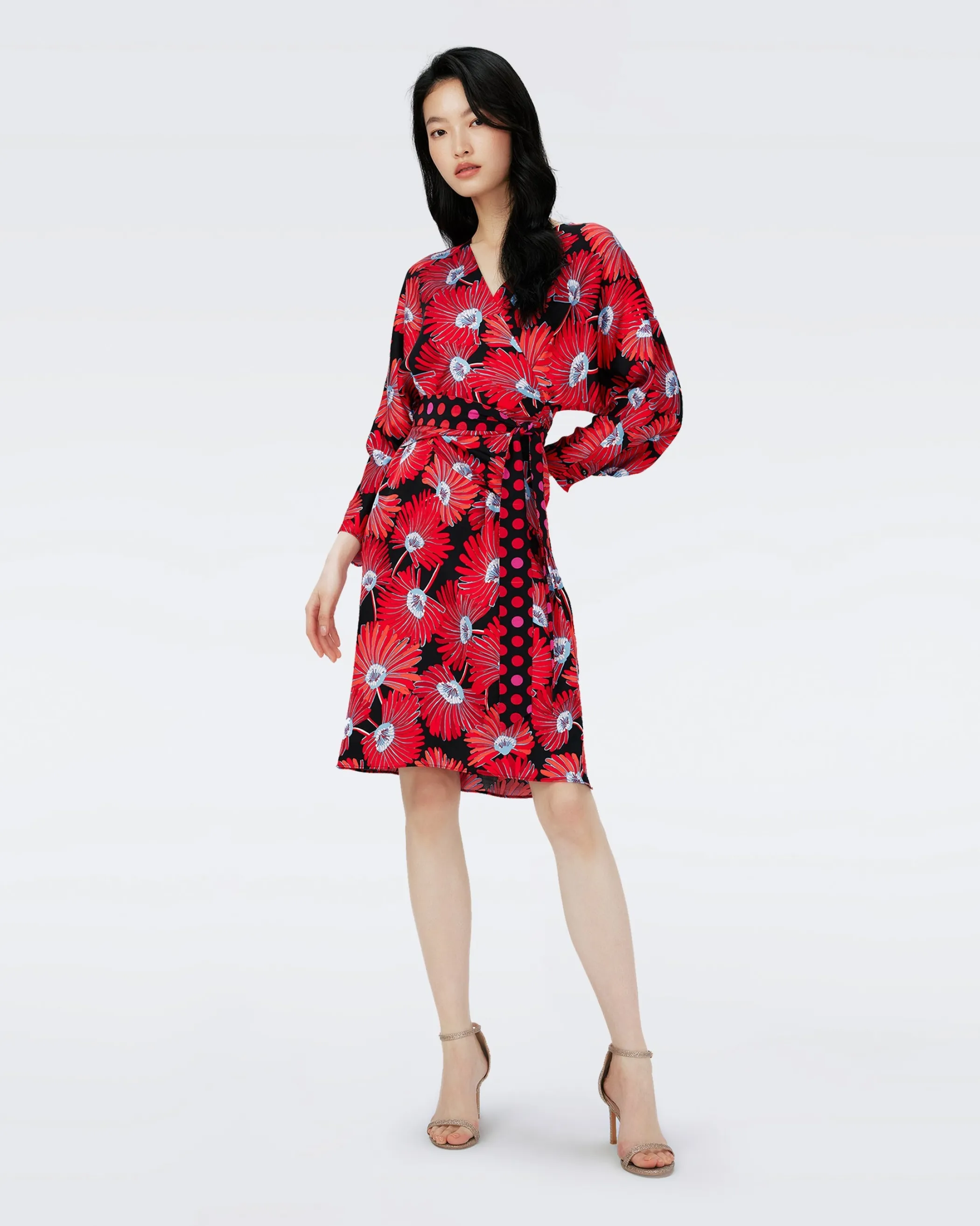 dvf Knee Length Dresses | Dresses-Mikah Faux Wrap Dress