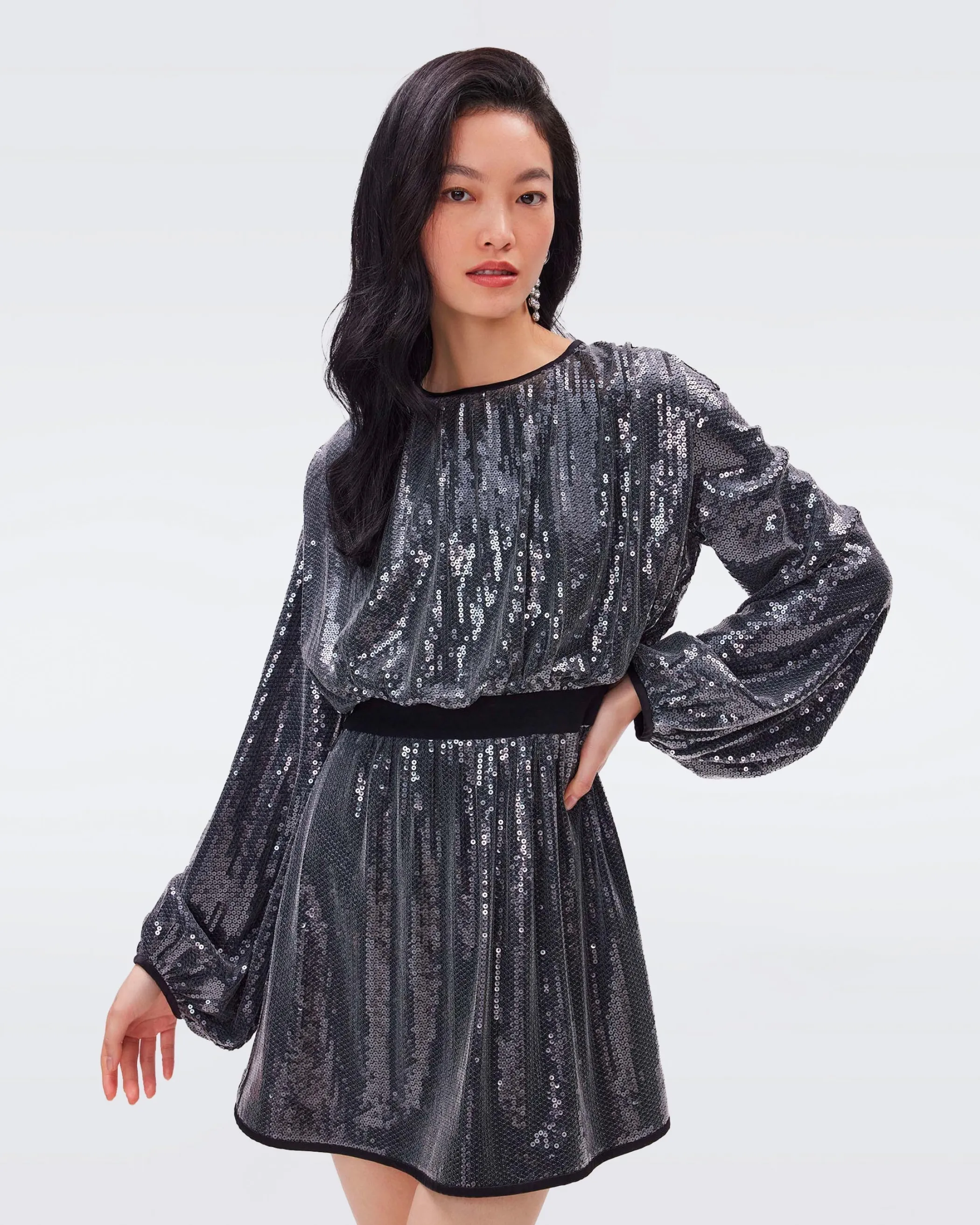 dvf Short Dresses | Occasion Dresses-Moana Sequin Mesh Dress