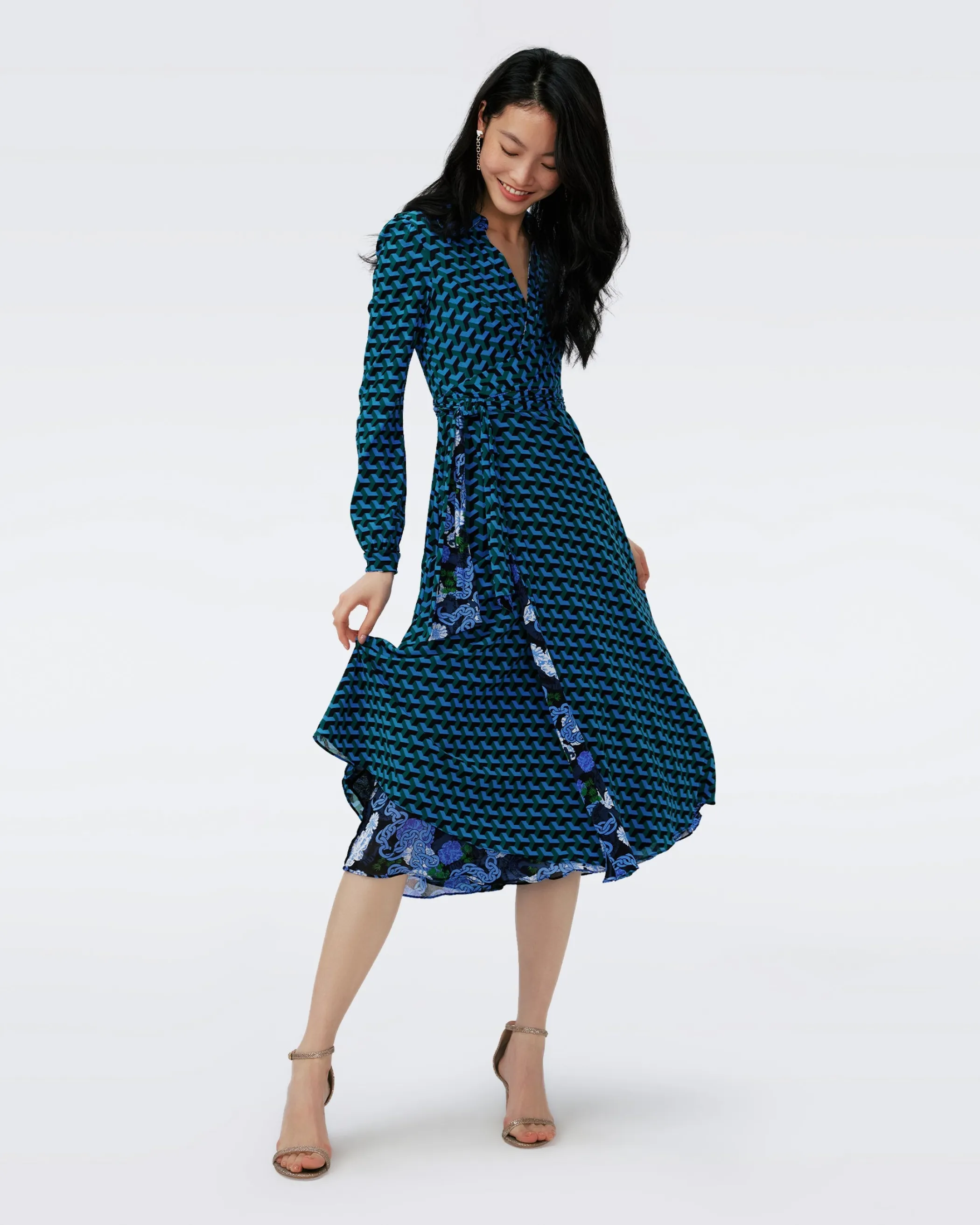 dvf Midi Dresses | Occasion Dresses-Phoenix Reversible Mesh Wrap Dress