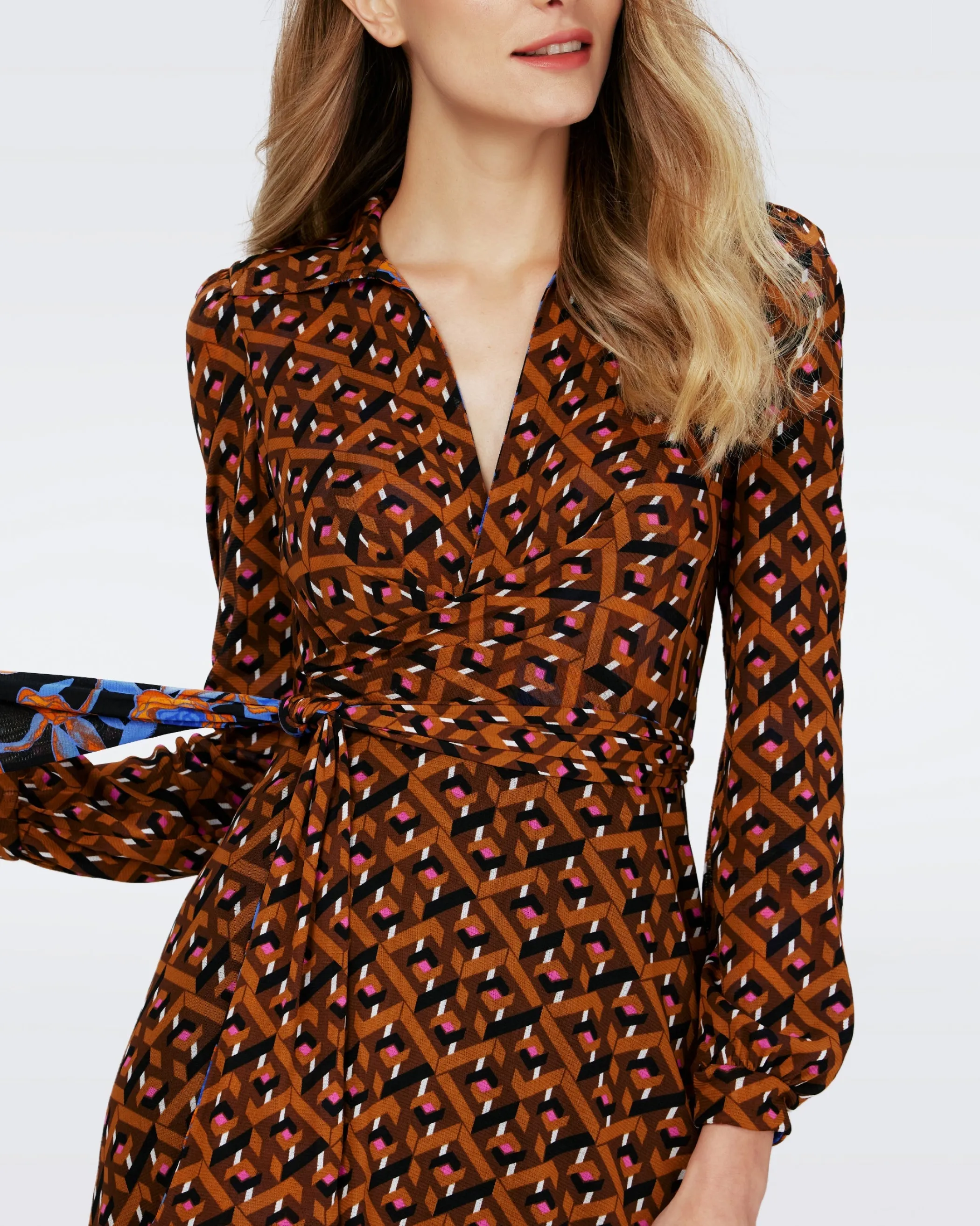 dvf Midi Dresses | Dresses-Phoenix Reversible Mesh Wrap Dress