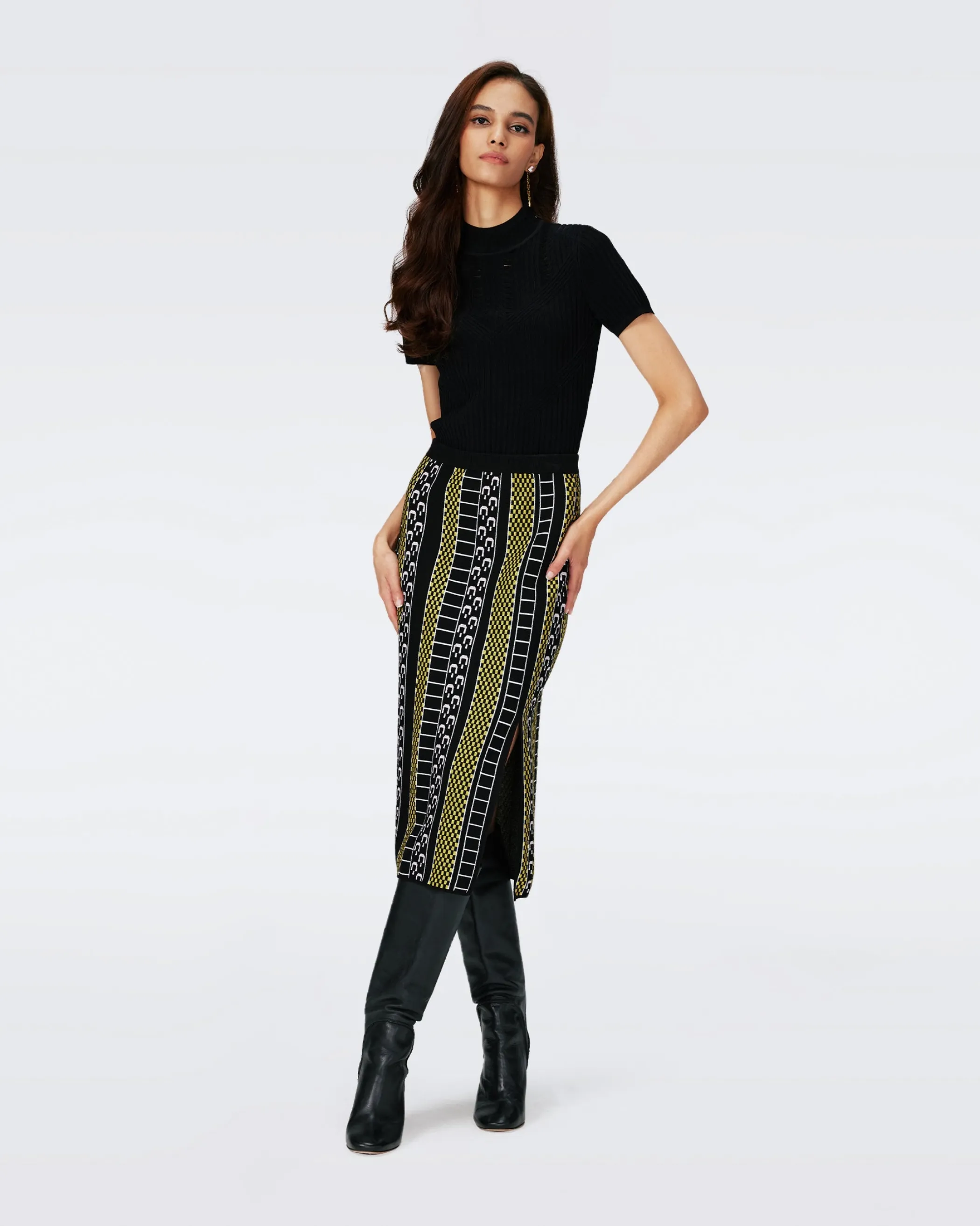 dvf Skirts-Positana Knit Jacquard Skirt